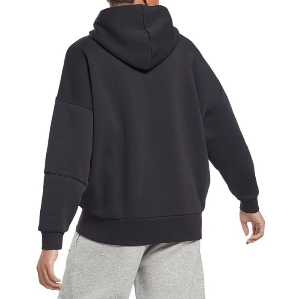 Reebok Women's Lux Oversized Pullover Sweatshirt Hoodie Logo Black M - Picture 4 of 5